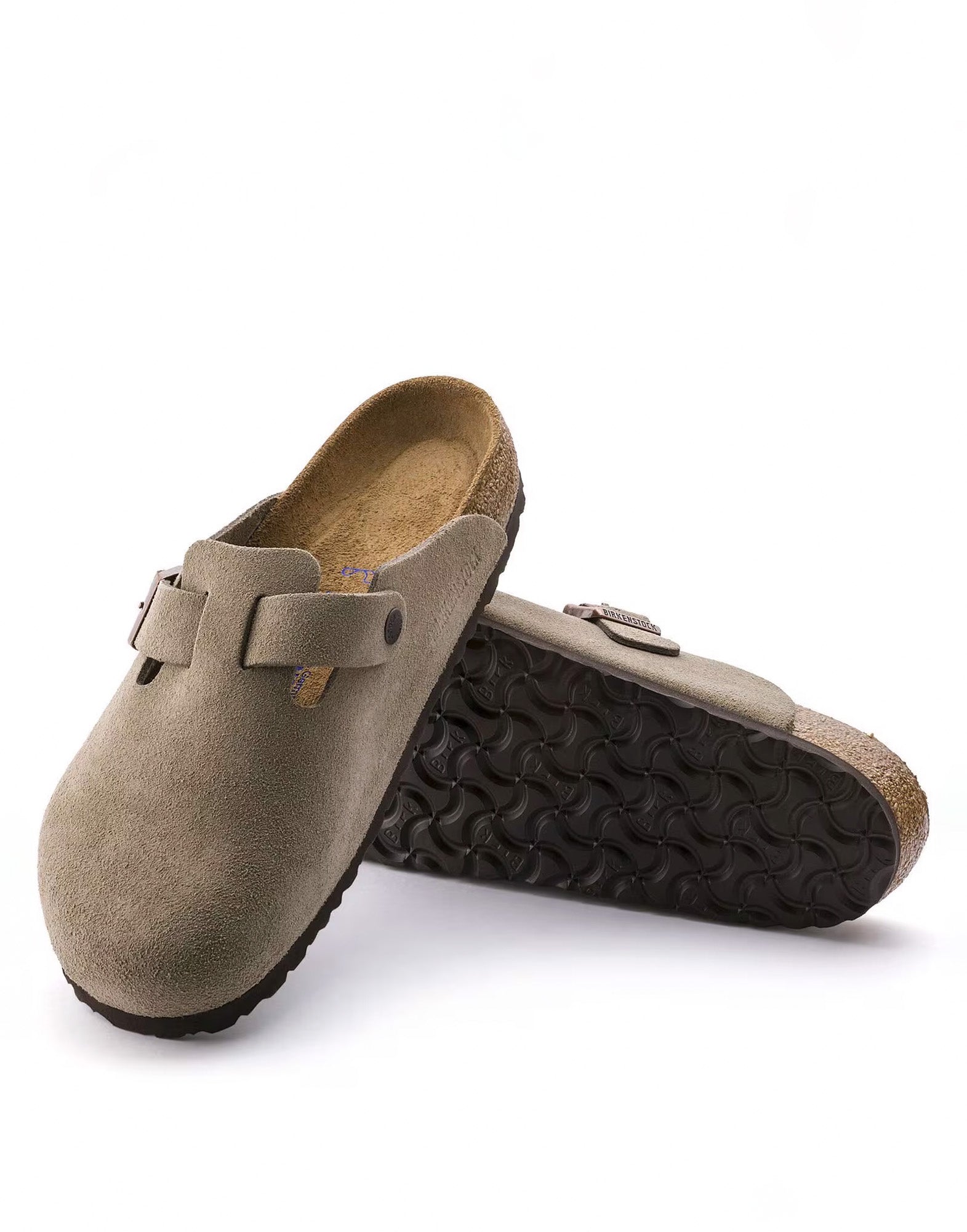 BIRKENSTOCK Boston SFB in Pelle Scamosciata Taupe