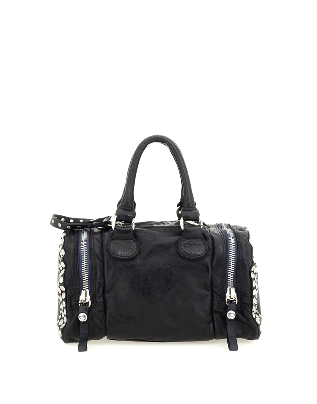 CAMPOMAGGI Borsa Bauletto in Pelle con Borchie Nera