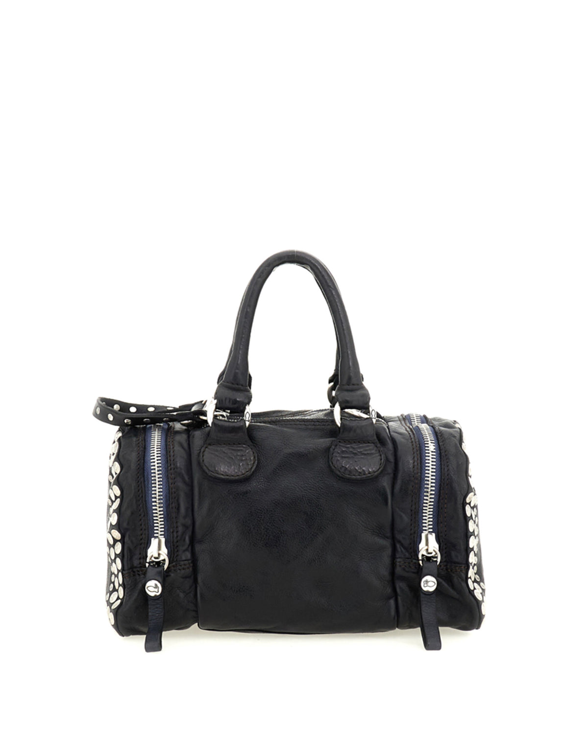 CAMPOMAGGI Borsa Bauletto in Pelle con Borchie Nera