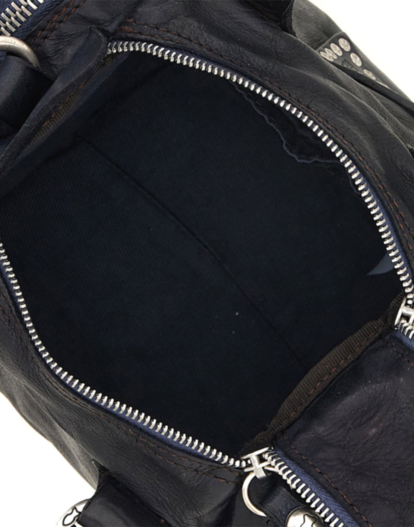 CAMPOMAGGI Borsa Bauletto in Pelle con Borchie Nera