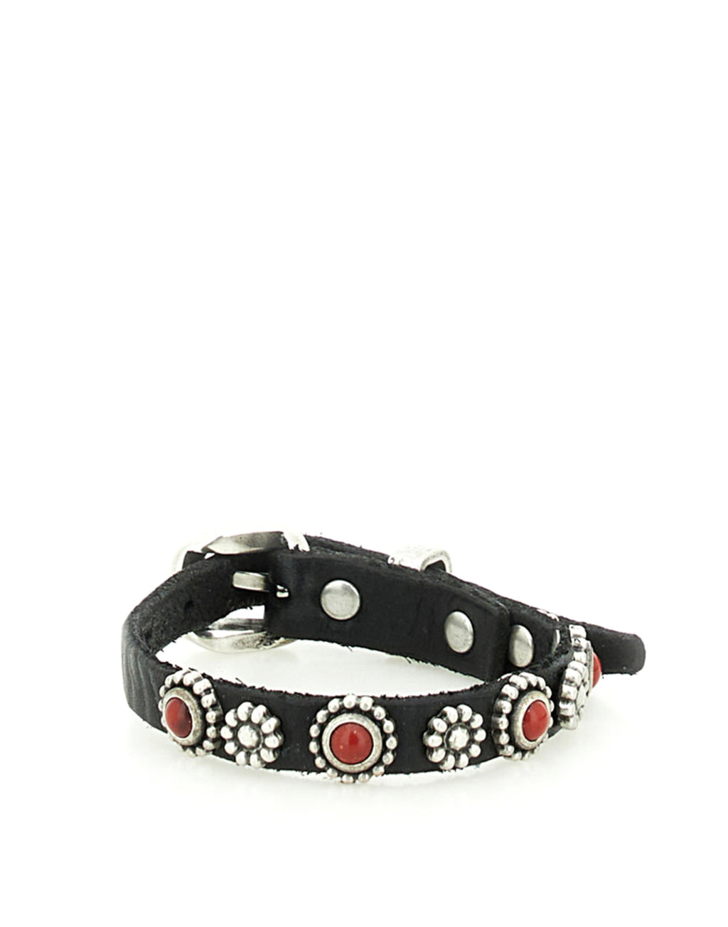 CAMPOMAGGI Bracciale in Pelle con Borchie Nero