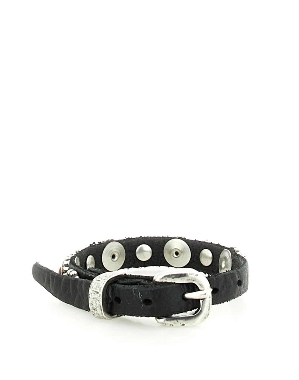CAMPOMAGGI Bracciale in Pelle con Borchie Nero