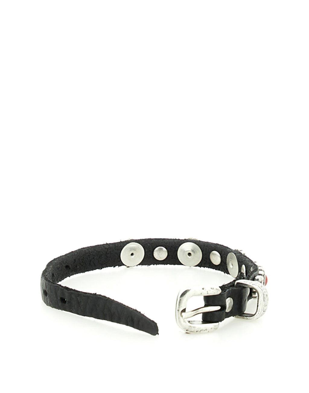 CAMPOMAGGI Bracciale in Pelle con Borchie Nero