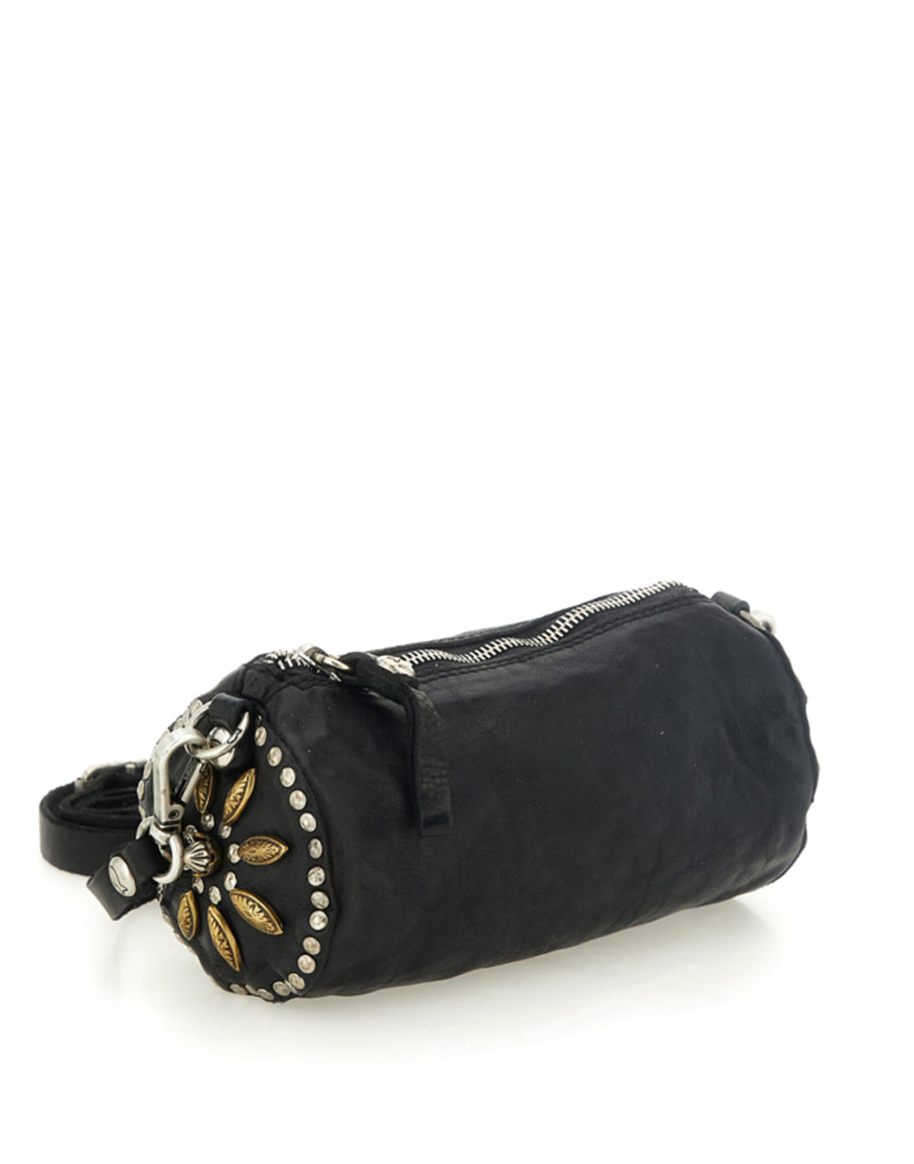 CAMPOMAGGI Borsa Licia a Tracolla in Pelle con Borchie Nera