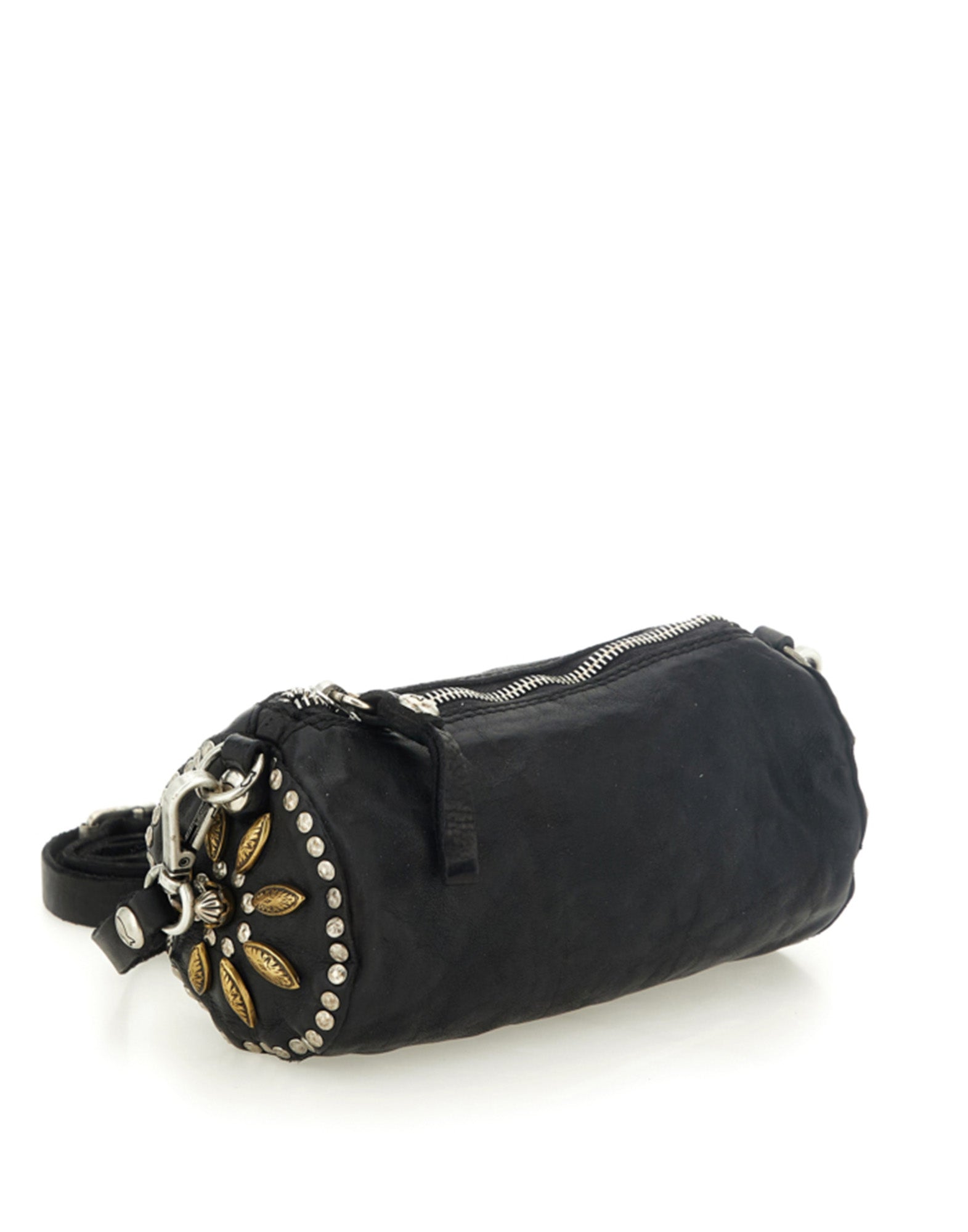 CAMPOMAGGI Borsa Licia a Tracolla in Pelle con Borchie Nera