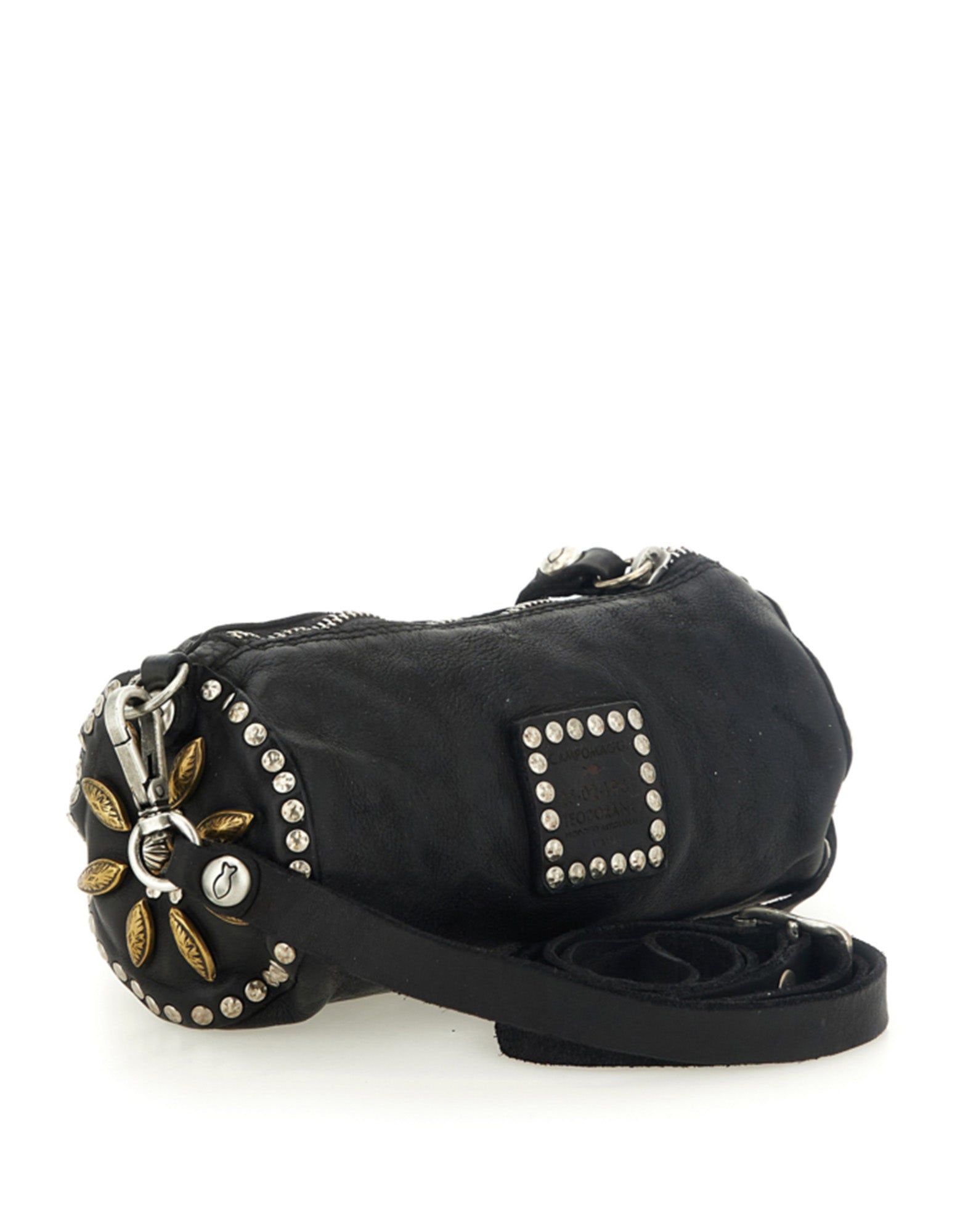 CAMPOMAGGI Borsa Licia a Tracolla in Pelle con Borchie Nera