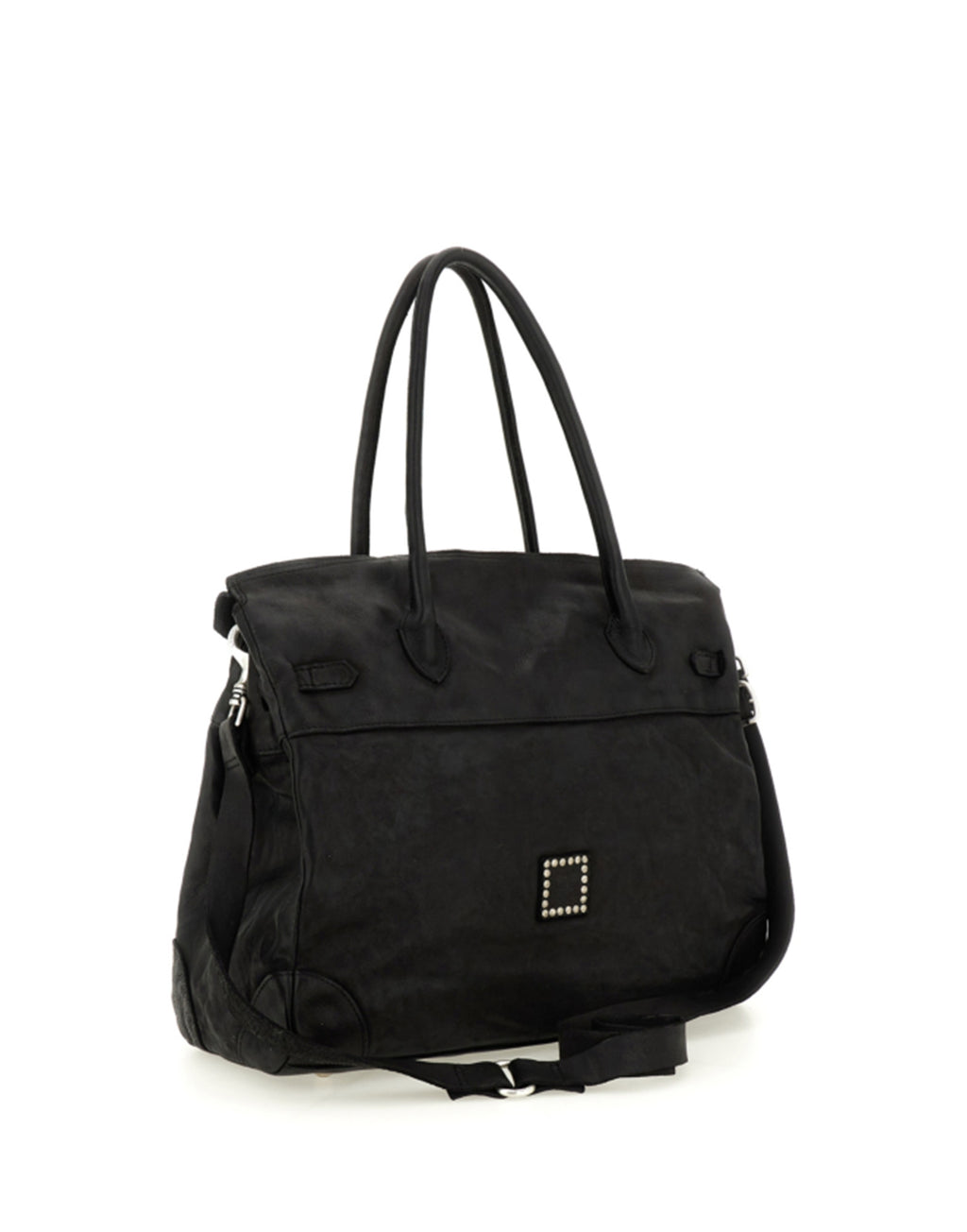 CAMPOMAGGI Borsa Shopping Larice in Pelle Nera
