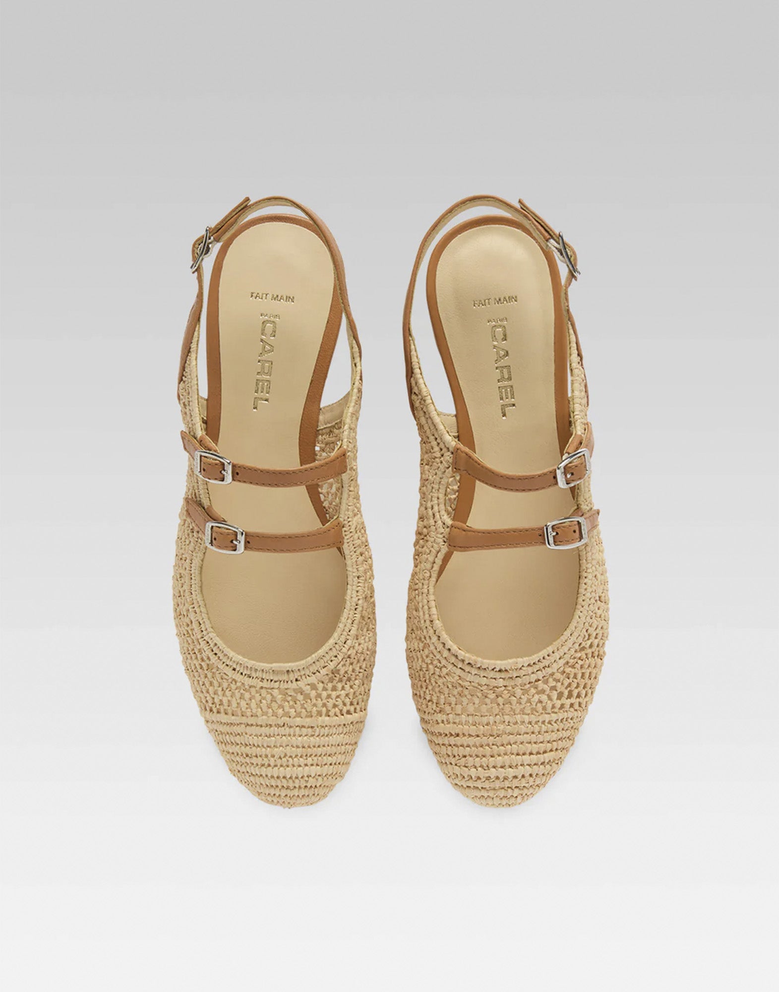 CAREL Balma Mary Jane in Rafia Naturale