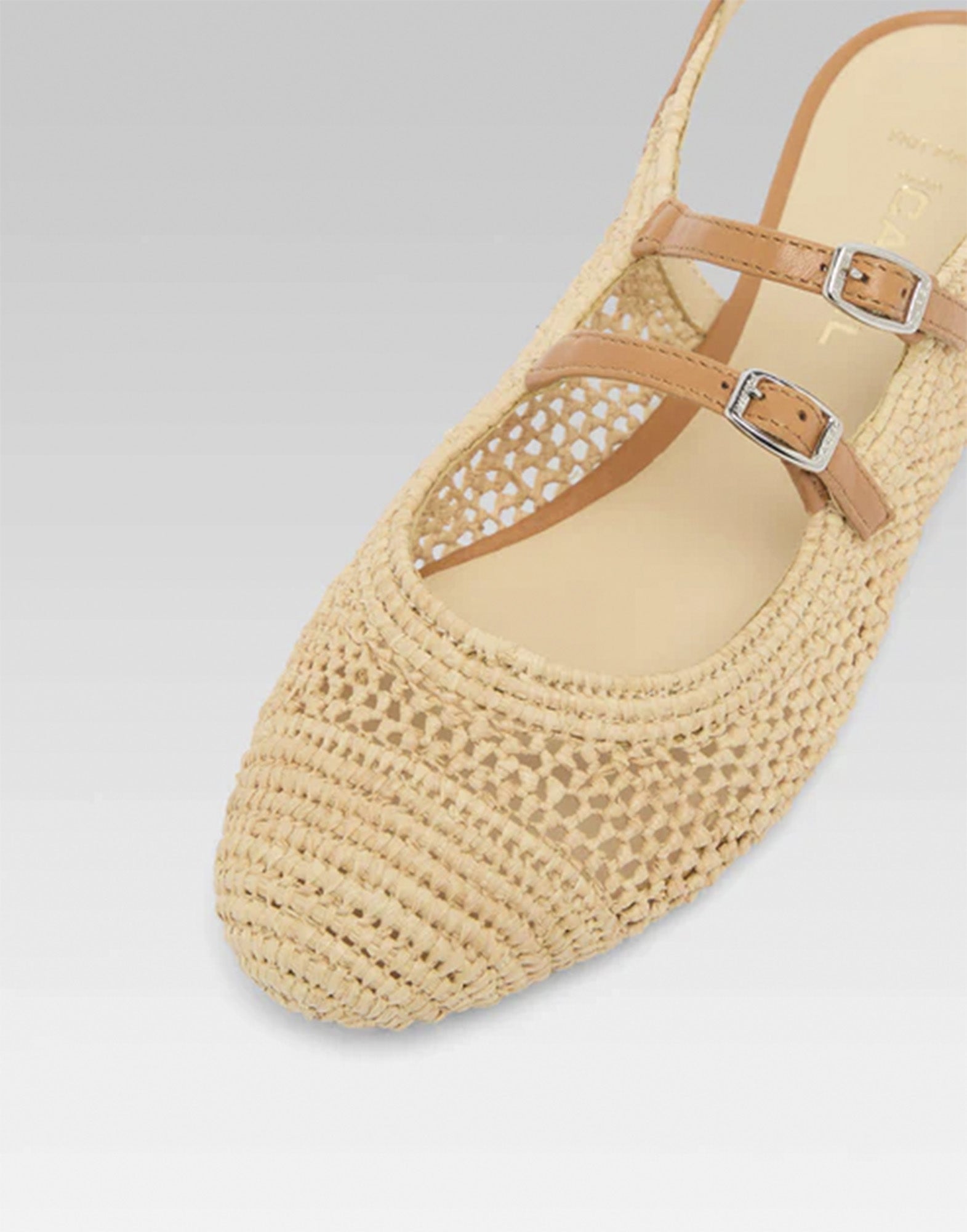 CAREL Balma Mary Jane in Rafia Naturale