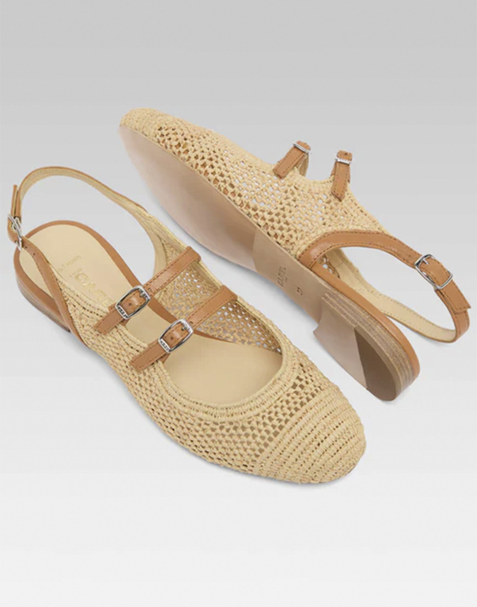 CAREL Balma Mary Jane in Rafia Naturale