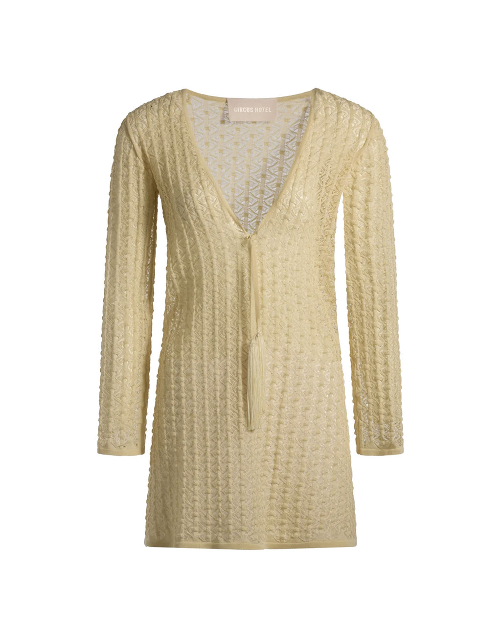 CIRCUS HOTEL Abito Mini in Viscosa Punto Pizzo Soia