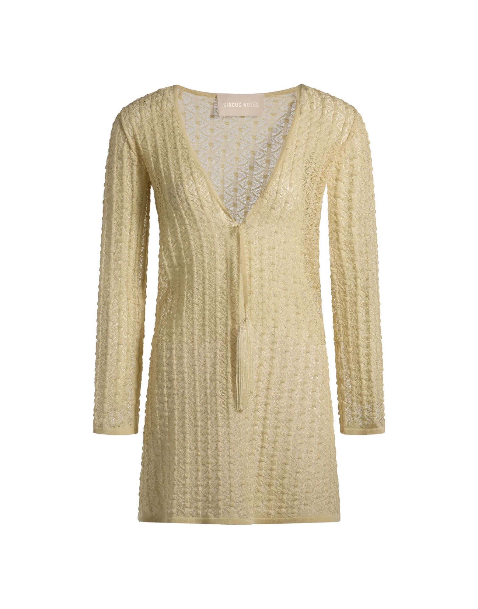CIRCUS HOTEL Abito Mini in Viscosa Punto Pizzo Soia