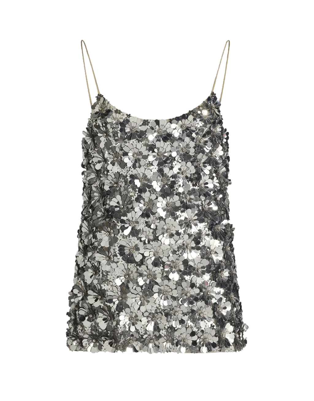 CIRCUS HOTEL Top Ricamato Paillettes Argento