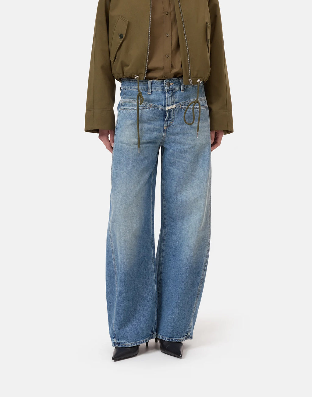 CLOSED Jeans Tori-X Taglio a Botte in Denim Salt & Pepper