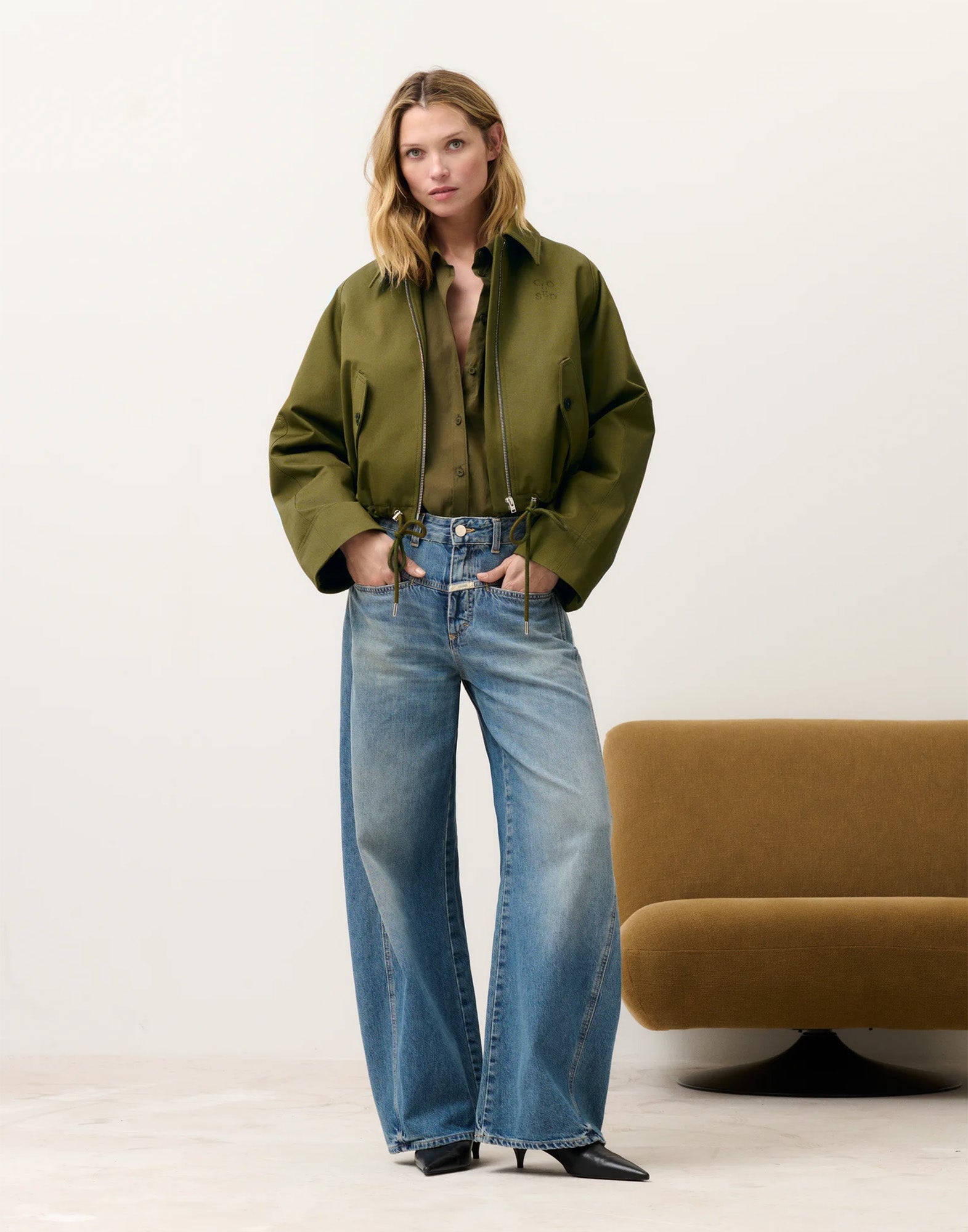 CLOSED Jeans Tori-X Taglio a Botte in Denim Salt & Pepper