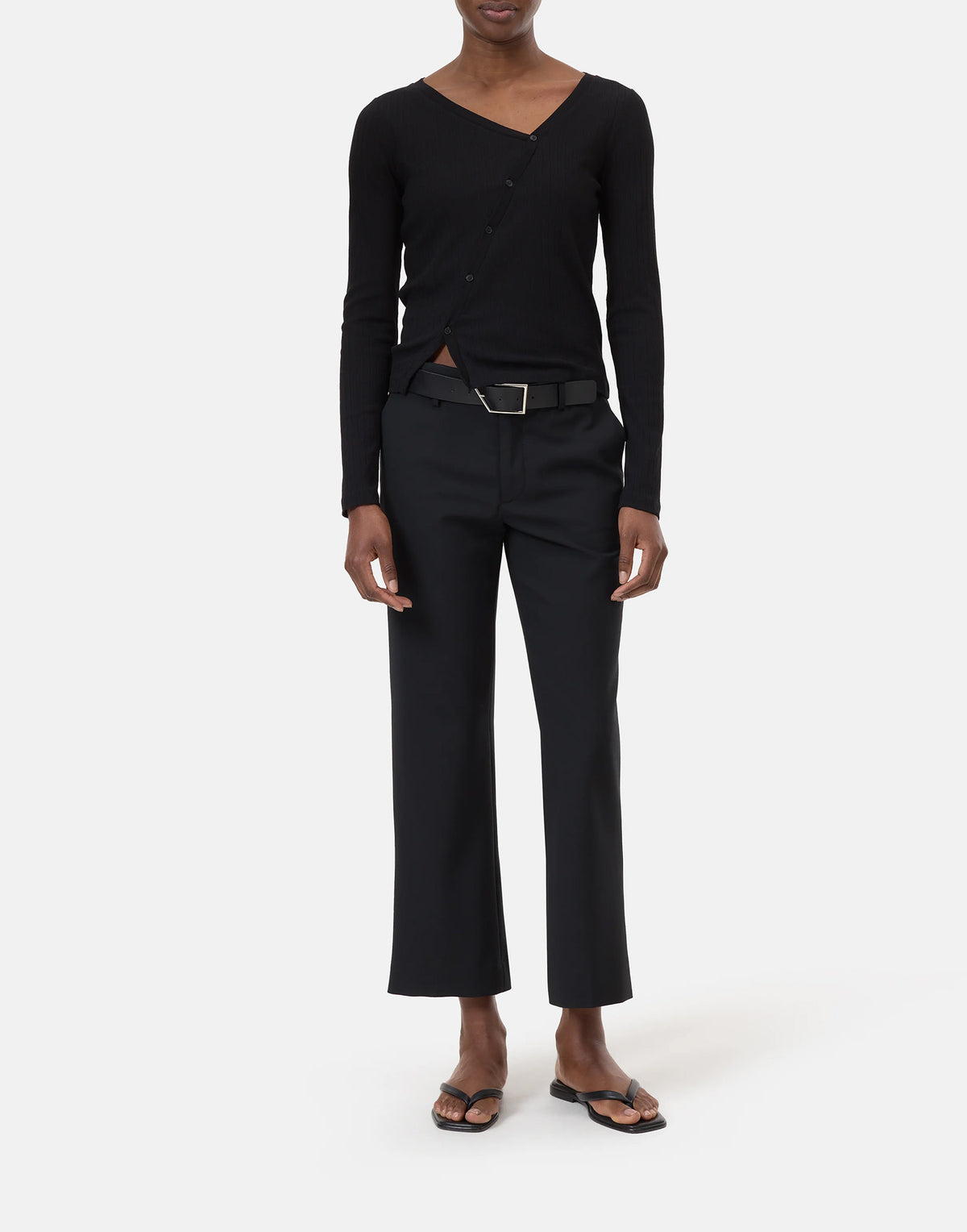 CLOSED Fiana Pantaloni Flared in Misto Lana Neri
