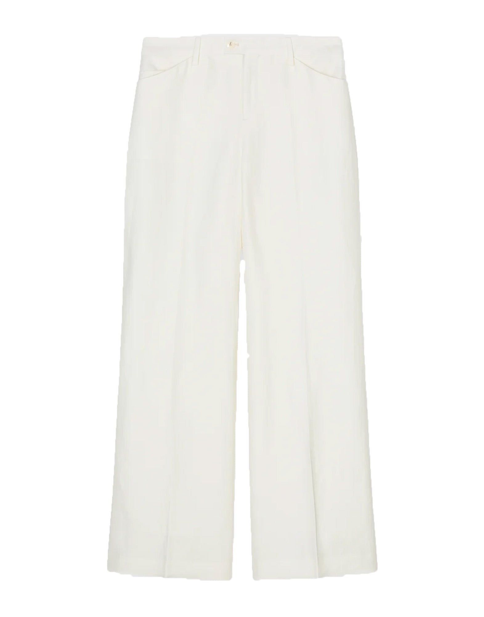 CLOSED Flye Flared Pants in Lino e Viscosa Avorio