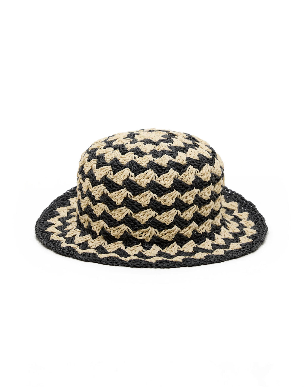 CLOSED Cappello da Sole in Intreccio di Carta Nero