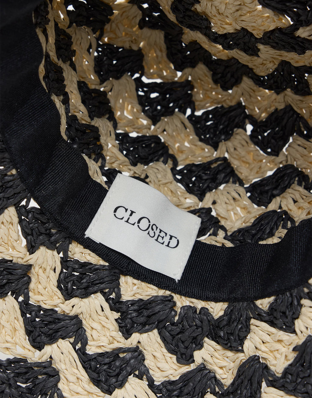 CLOSED Cappello da Sole in Intreccio di Carta Nero