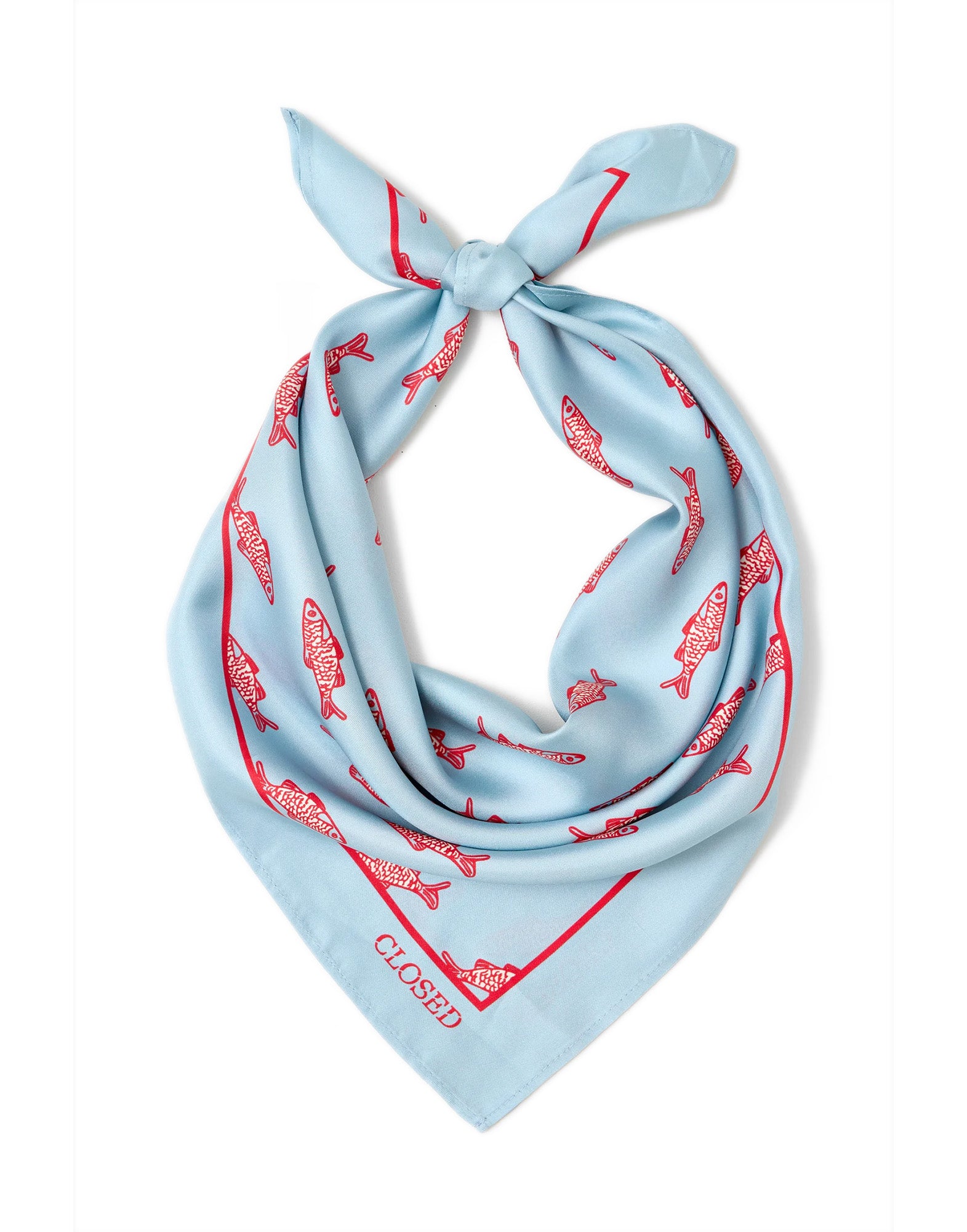 CLOSED Foulard in Seta Stampata Dove Blue