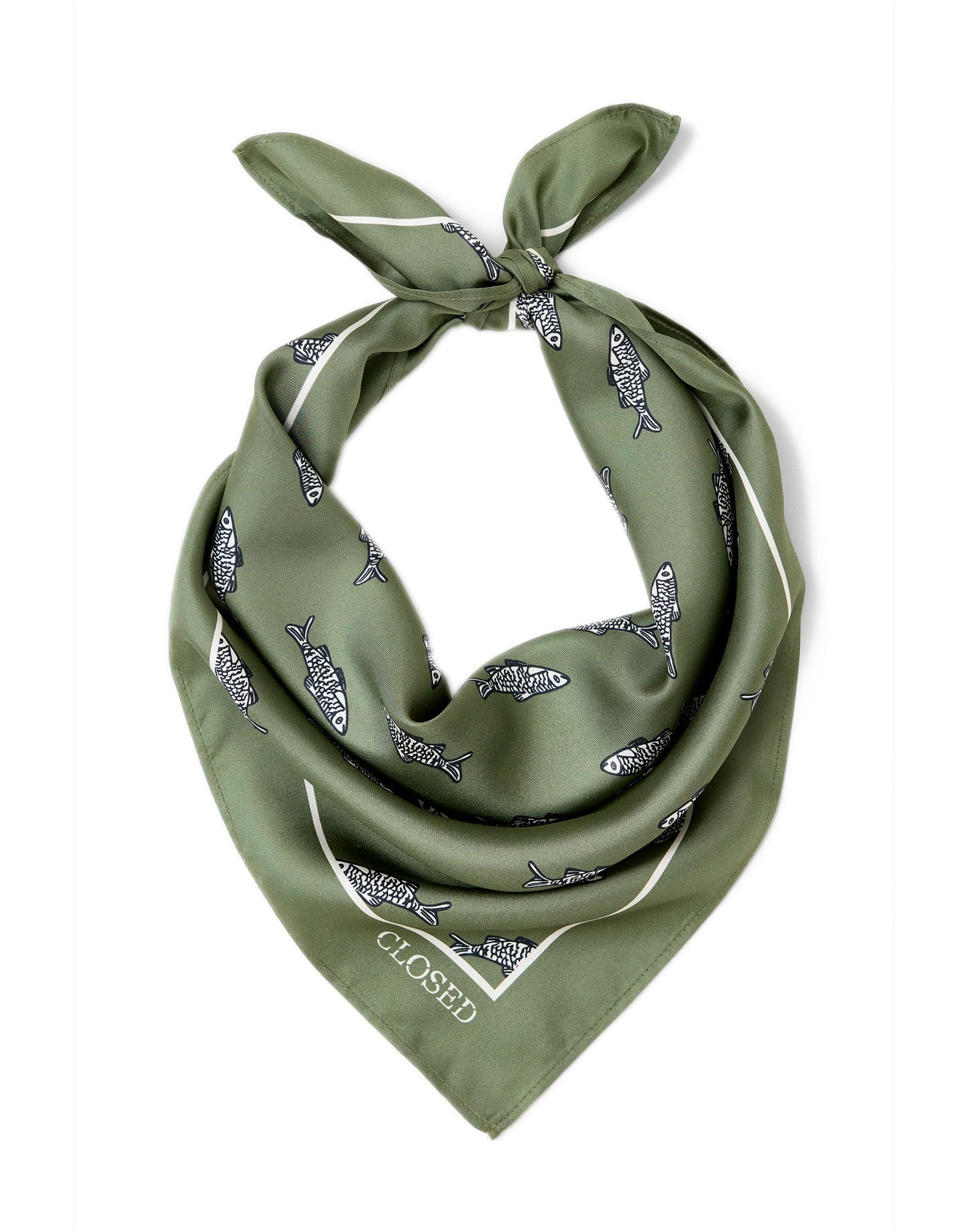 CLOSED Foulard in Seta Stampata Hunter Green