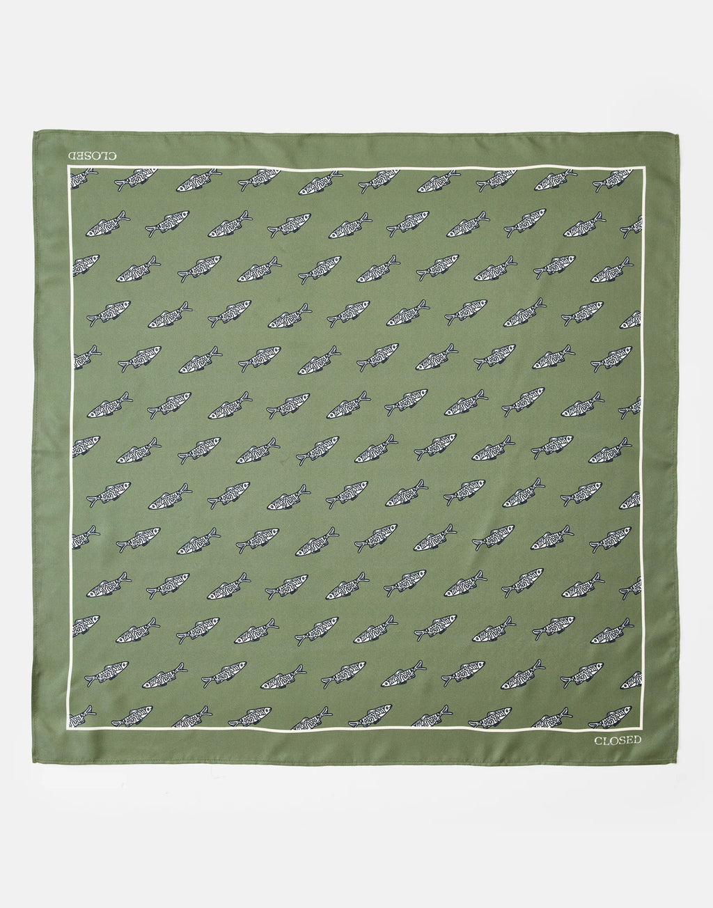 CLOSED Foulard in Seta Stampata Hunter Green
