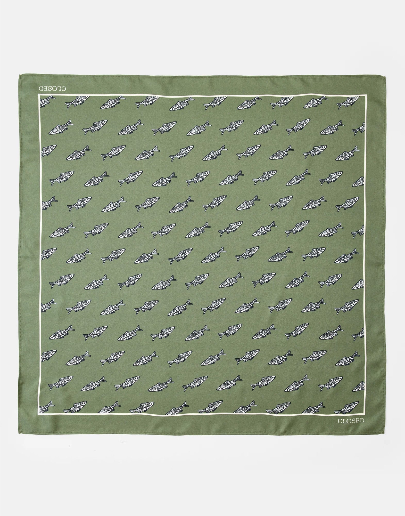 CLOSED Foulard in Seta Stampata Hunter Green