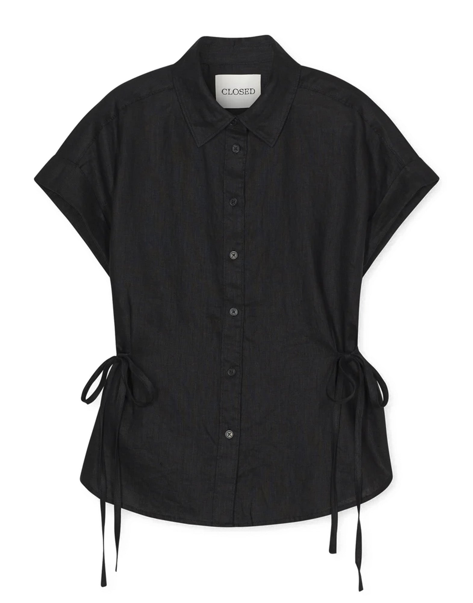 CLOSED Blusa in Lino con Dettagli Annodabili Black