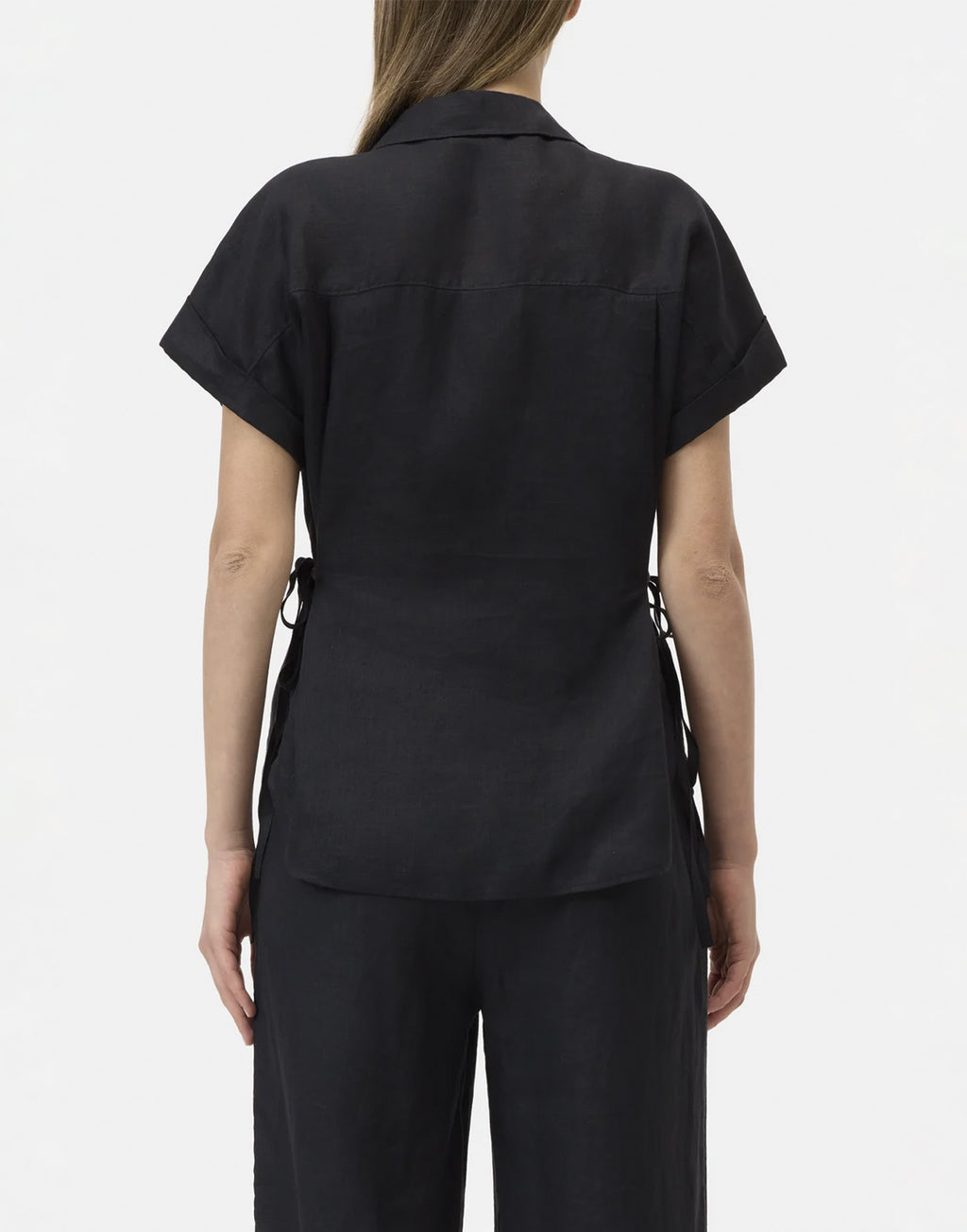 CLOSED Blusa in Lino con Dettagli Annodabili Black