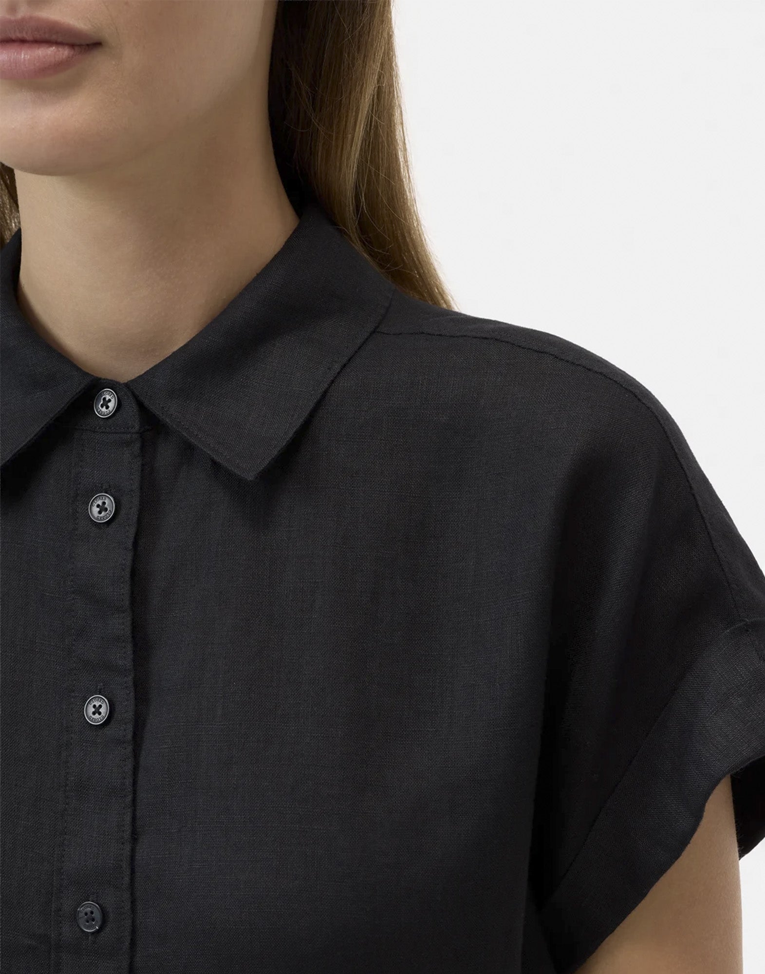 CLOSED Blusa in Lino con Dettagli Annodabili Black