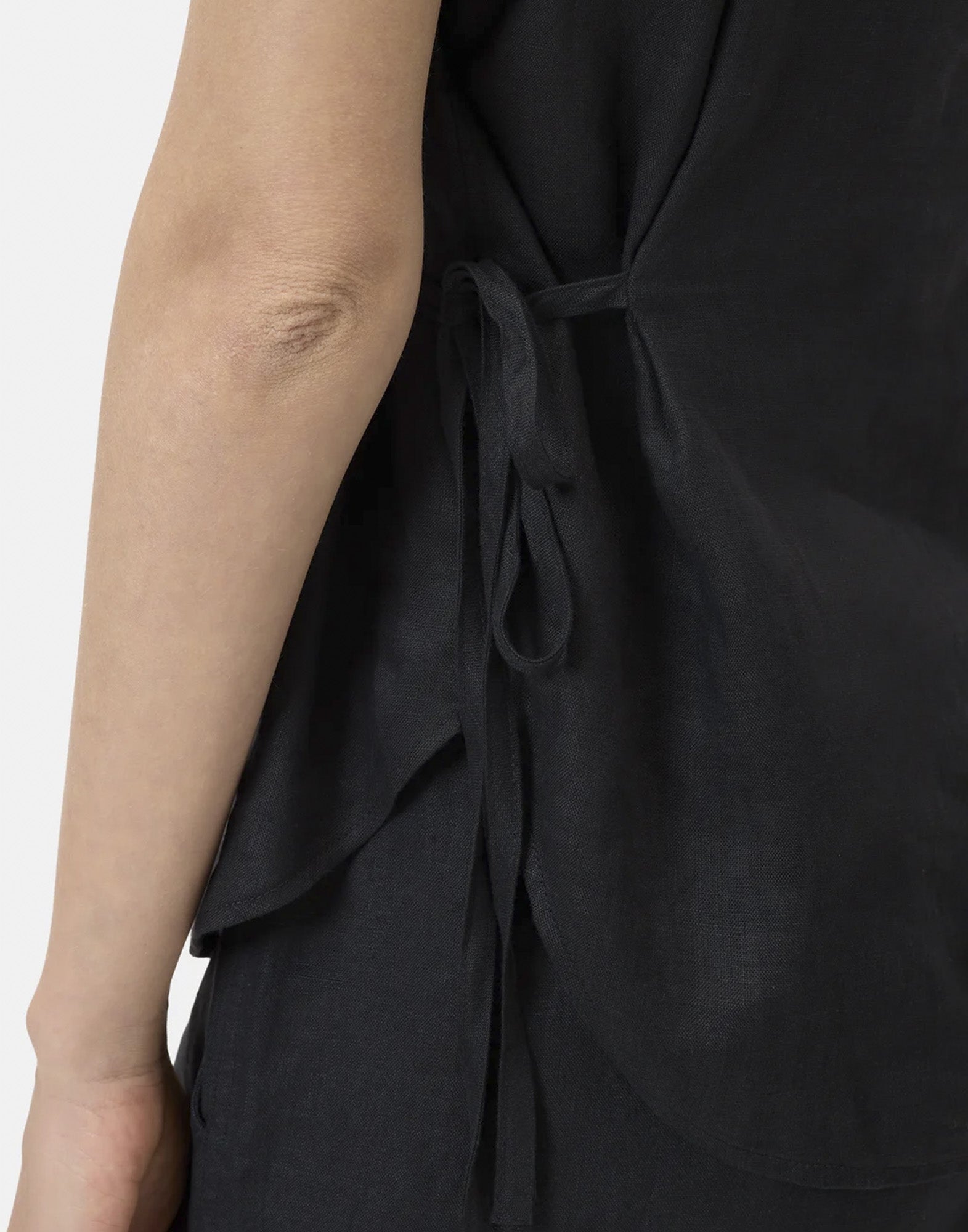 CLOSED Blusa in Lino con Dettagli Annodabili Black