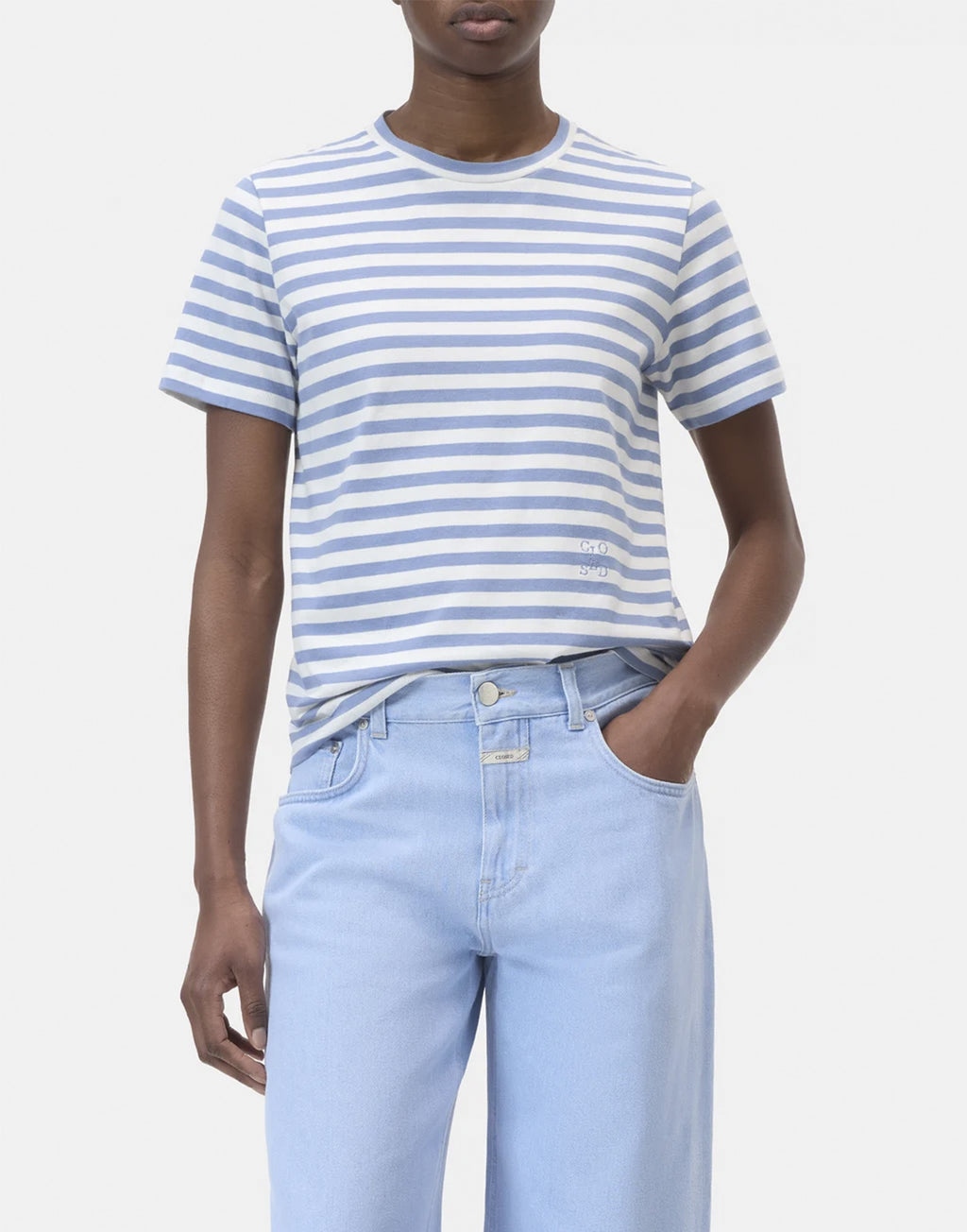 CLOSED T-Shirt Basic a Righe in Cotone Biologico