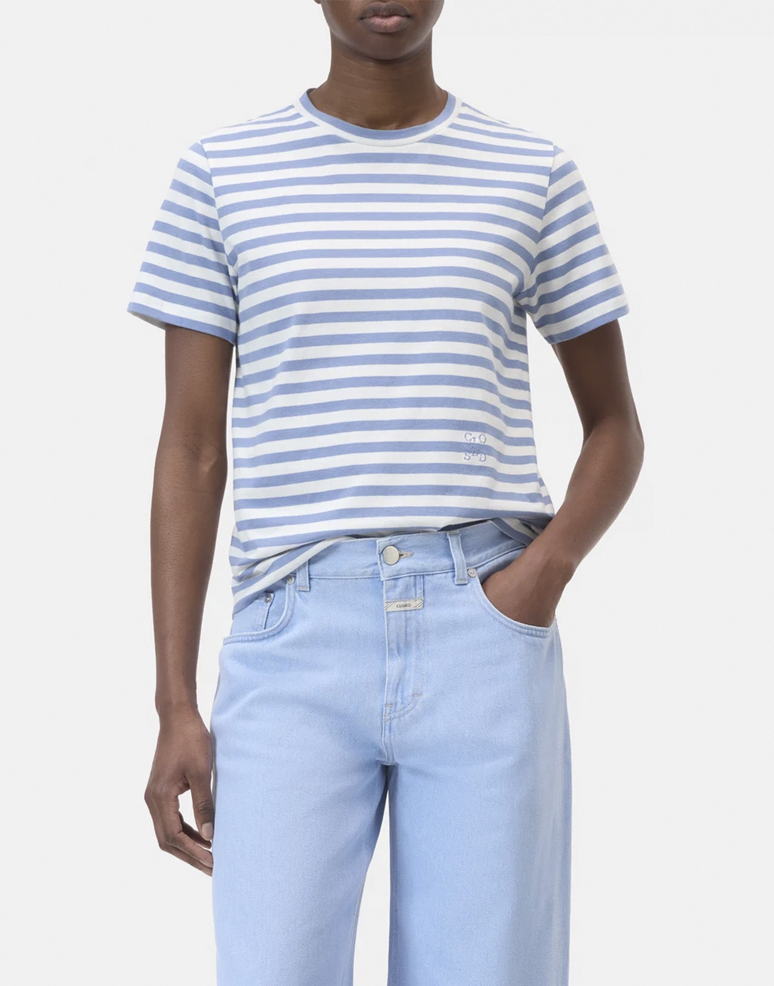 CLOSED T-Shirt Basic a Righe in Cotone Biologico