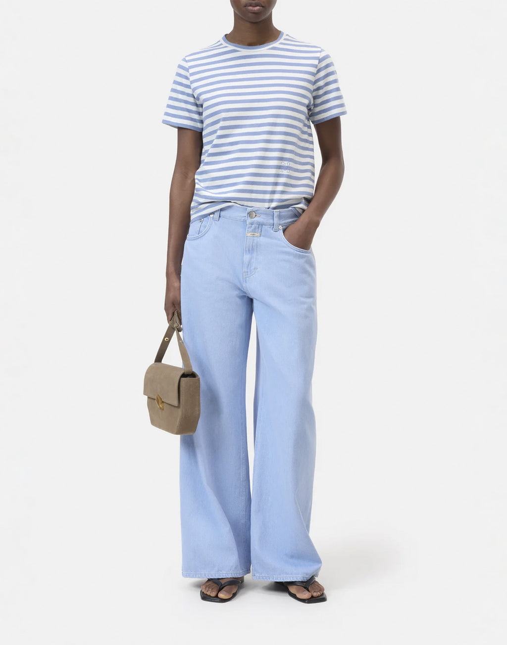 CLOSED T-Shirt Basic a Righe in Cotone Biologico