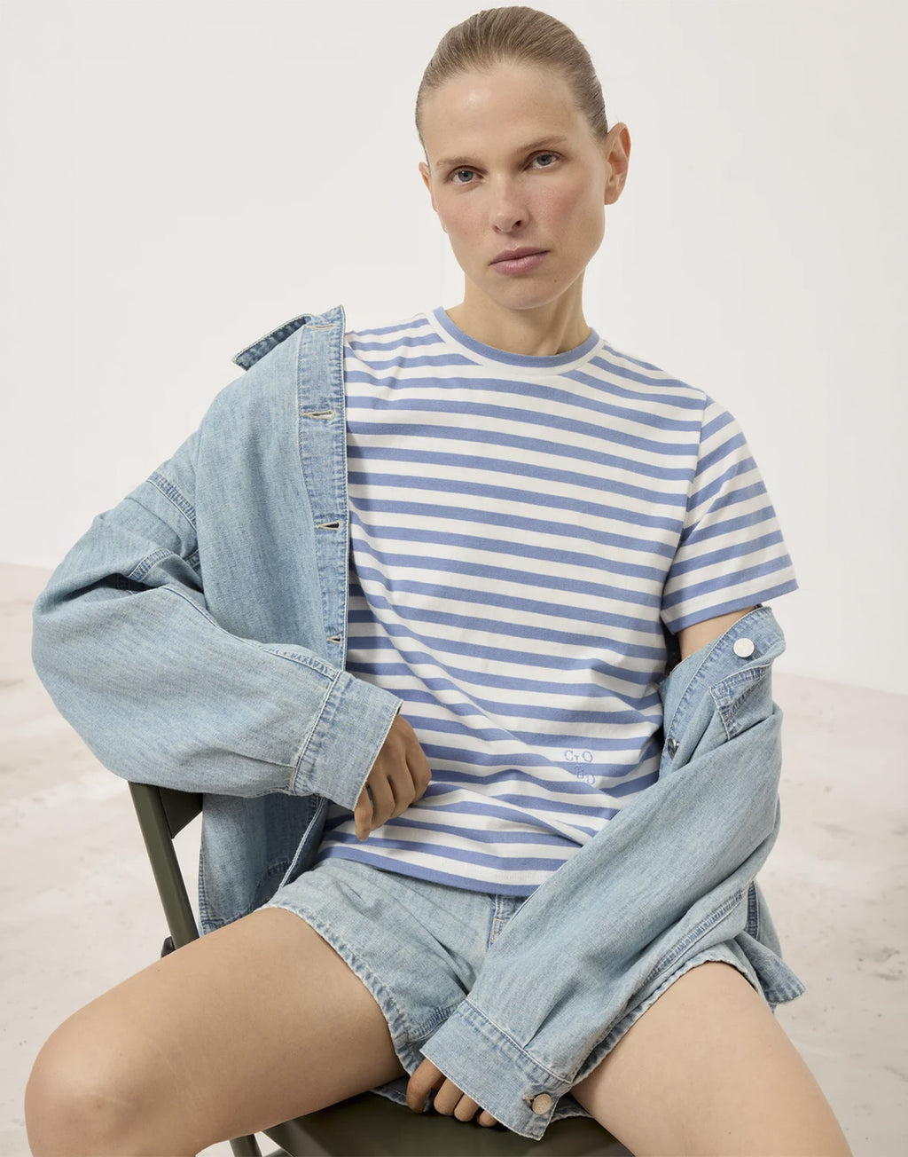 CLOSED T-Shirt Basic a Righe in Cotone Biologico