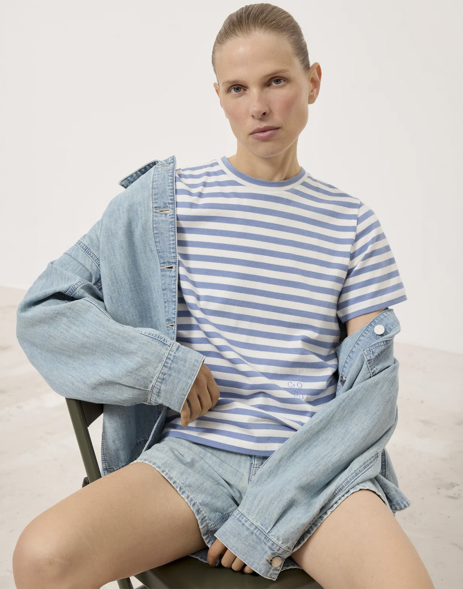 CLOSED T-Shirt Basic a Righe in Cotone Biologico