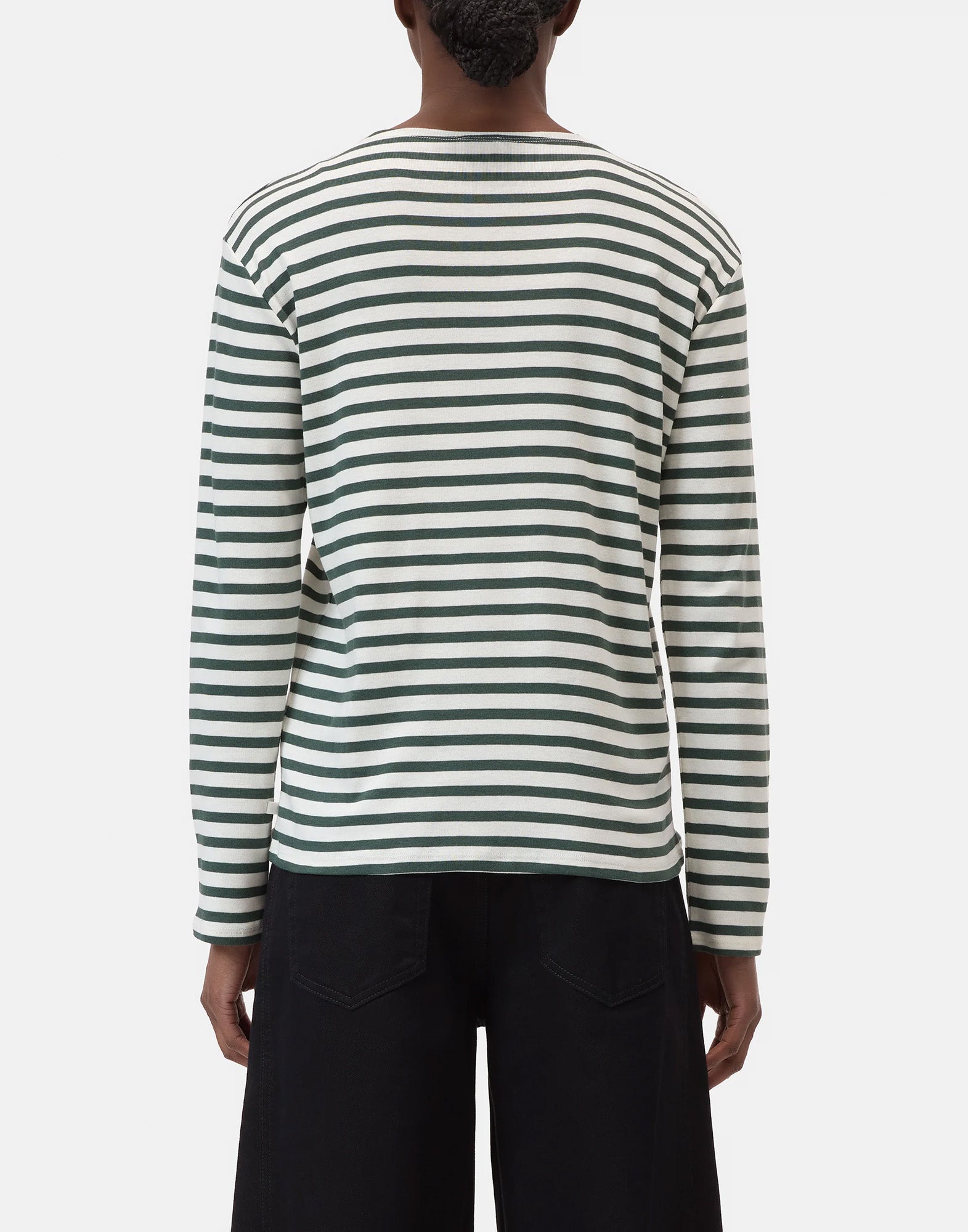 CLOSED Maglia a Maniche Lunghe in Jersey Rigato Royal Green