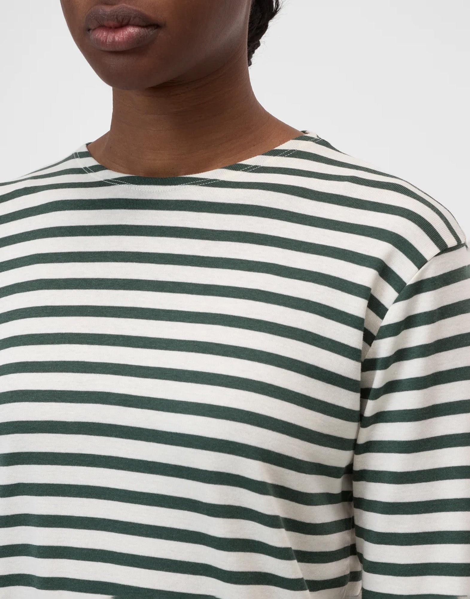 CLOSED Maglia a Maniche Lunghe in Jersey Rigato Royal Green