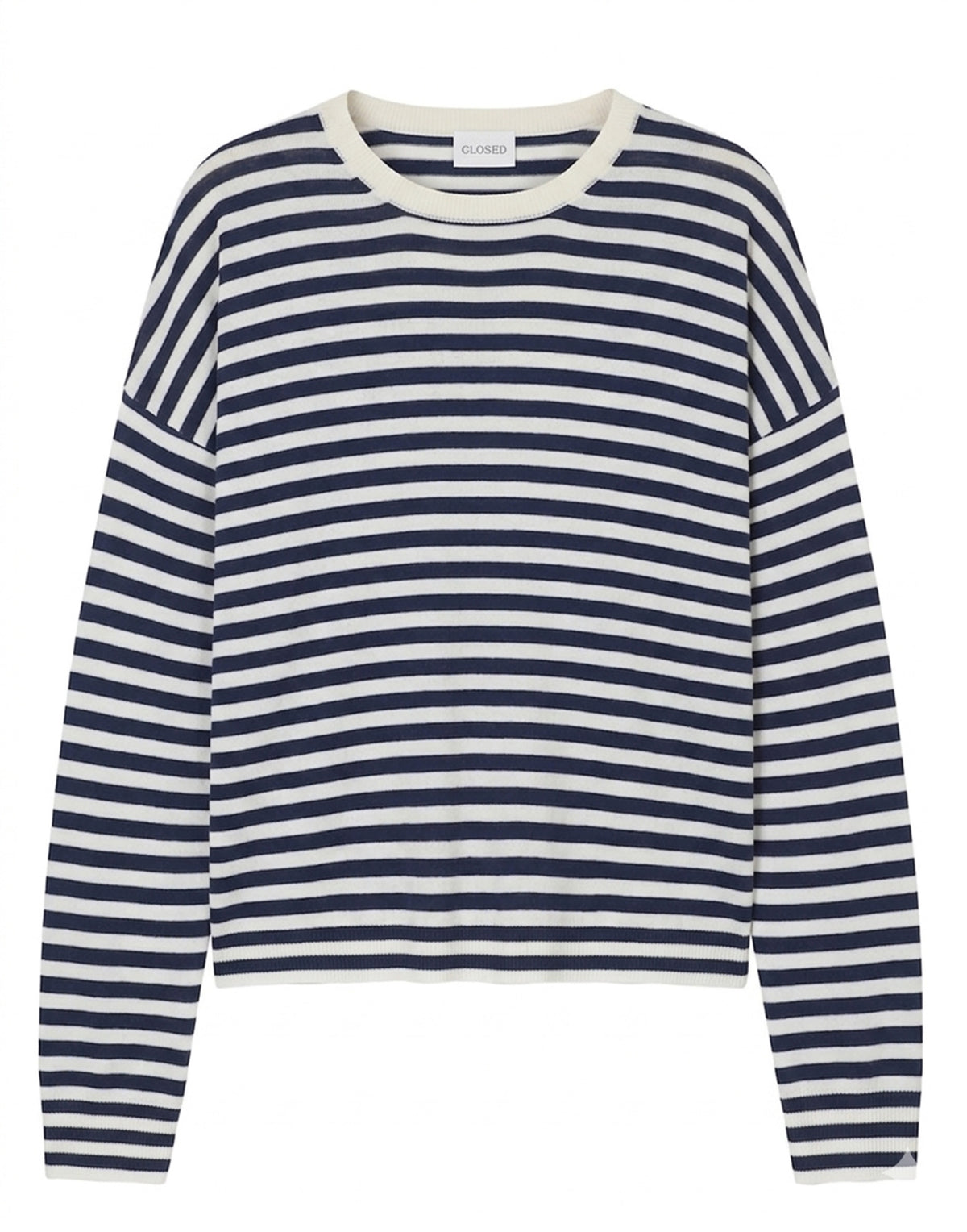 CLOSED Maglia in Misto Lino e Cotone a Righe Dark Night