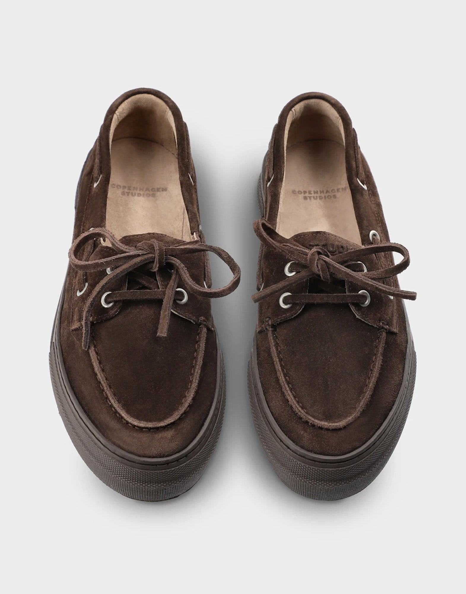 COPENHAGEN Mocassini da Barca in Suede Chocolate