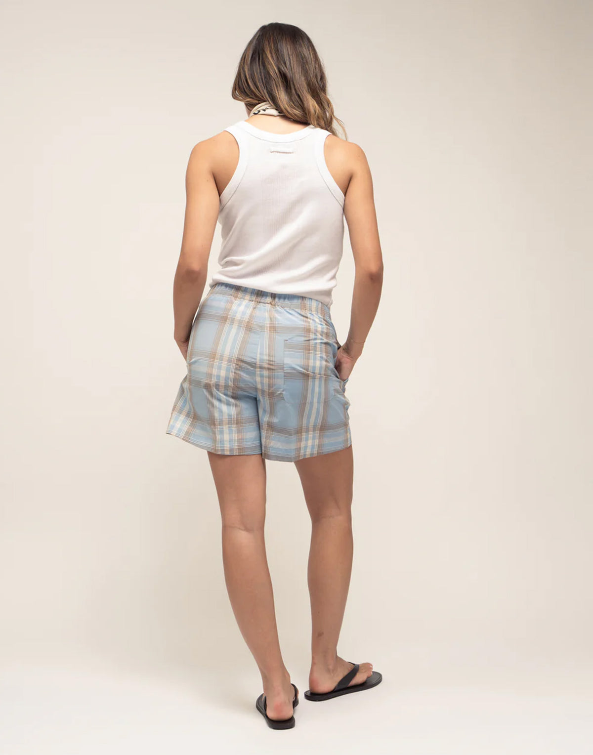 Shorts Erykah de DEPARTMENT FIVE en tartan technique bleu