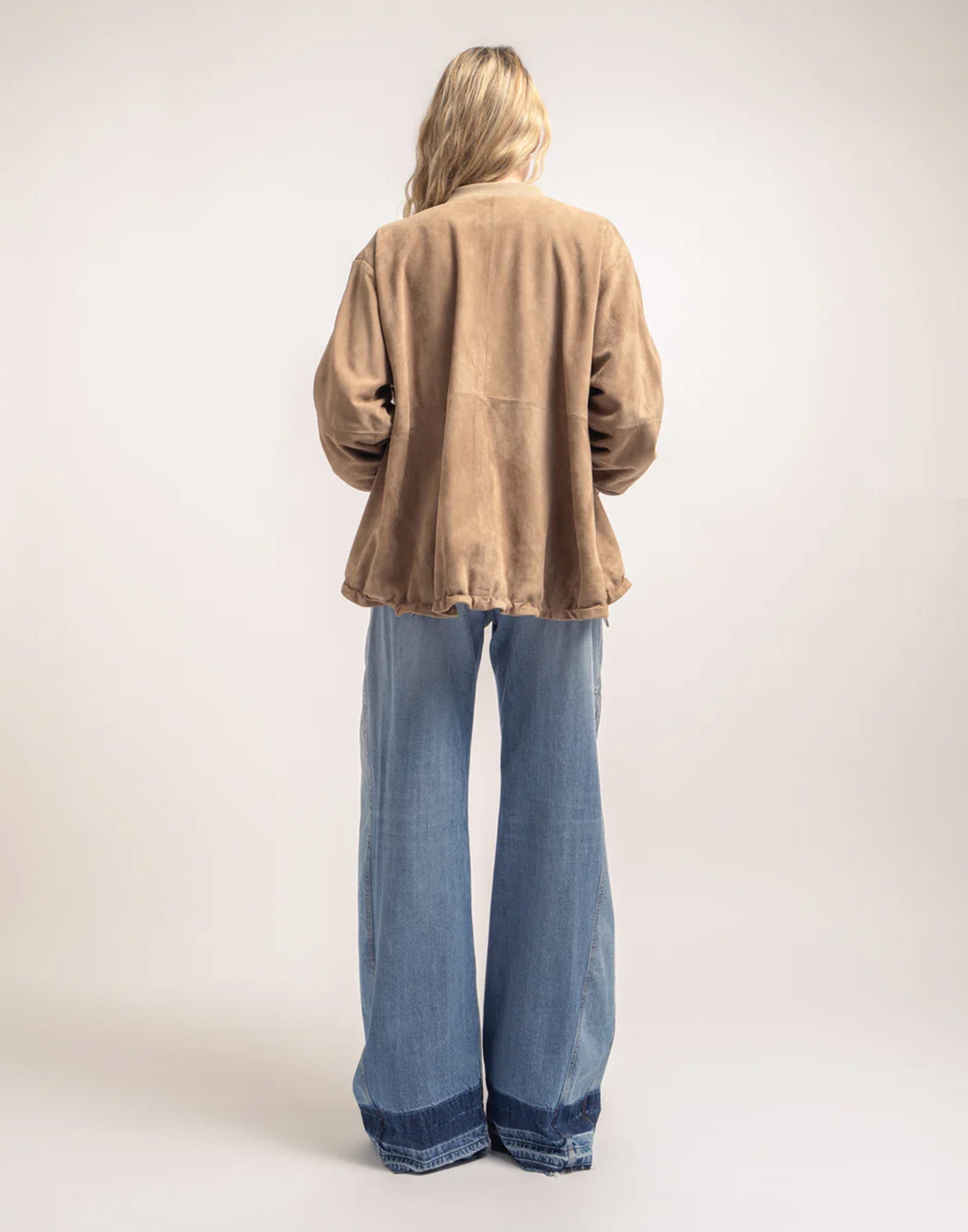 DEPARTMENT FIVE Machine Bomber in Pelle Scamosciata Tortora