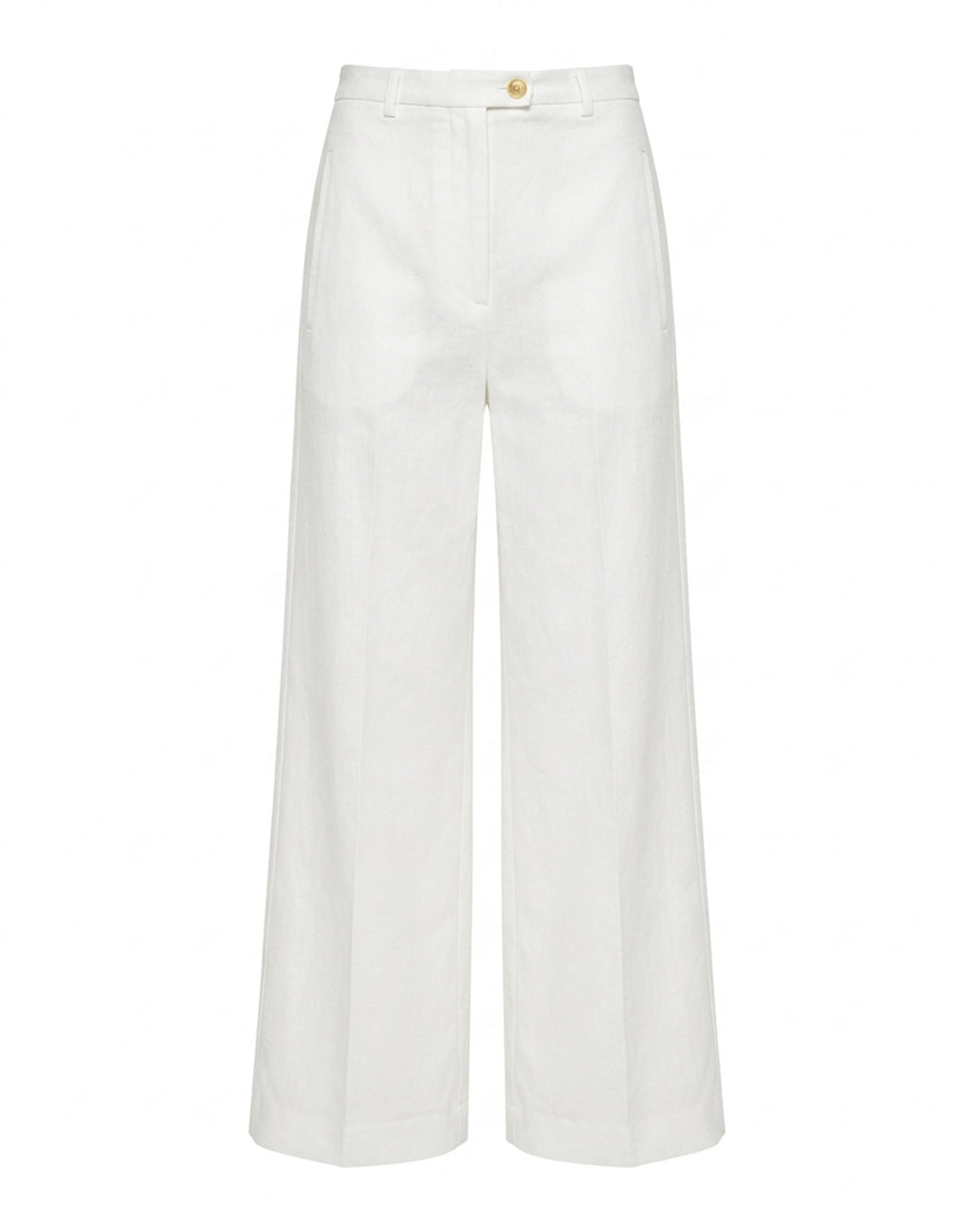 DEPARTMENT FIVE Pantaloni Wide Leg in Cotone Lino Avorio