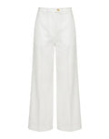DEPARTMENT FIVE Pantaloni Wide Leg in Cotone Lino Avorio