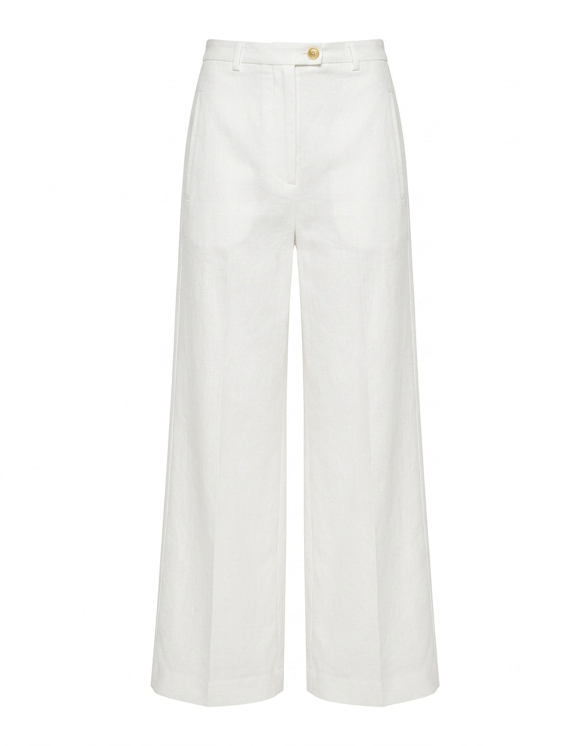 DEPARTMENT FIVE Pantaloni Wide Leg in Cotone Lino Avorio