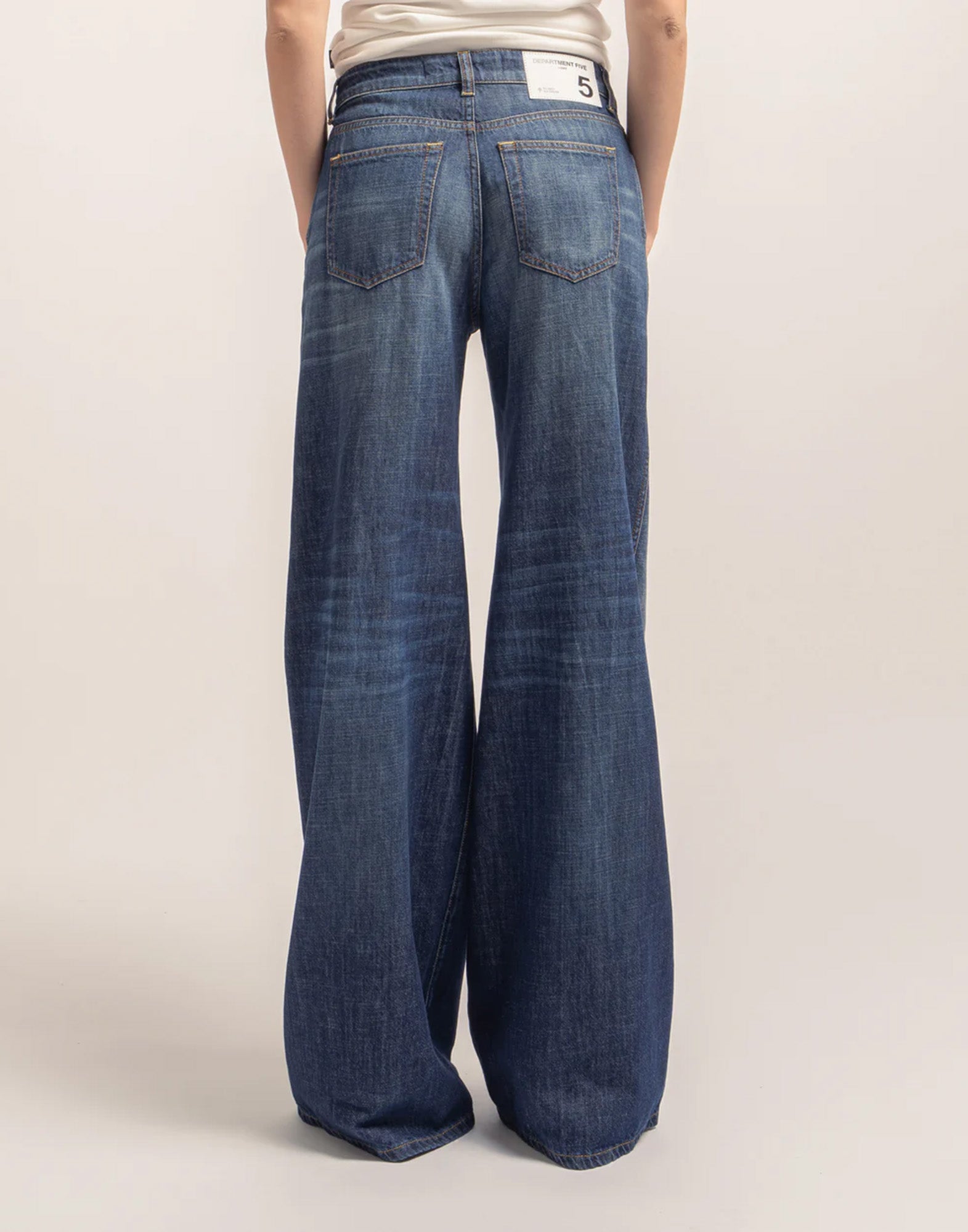 DEPARTMENT FIVE Jeans Pretender Wide Leg in Denim Blu