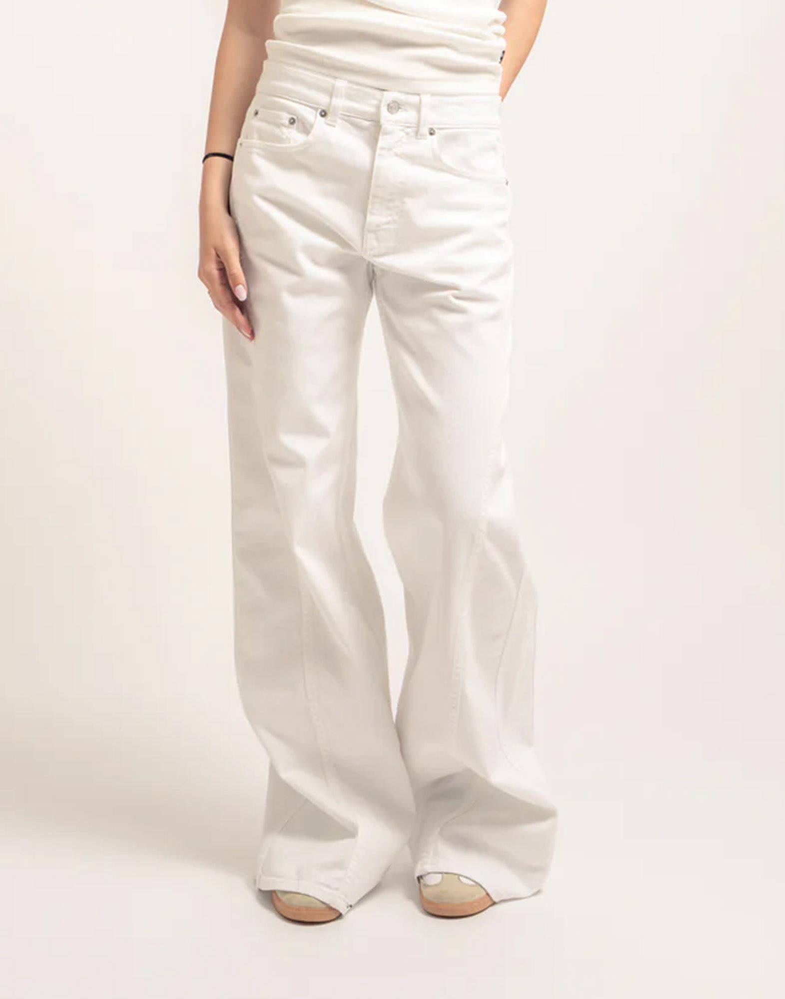 DEPARTMENT FIVE Pantaloni Resort a Gamba Ampia in Bull Bianco