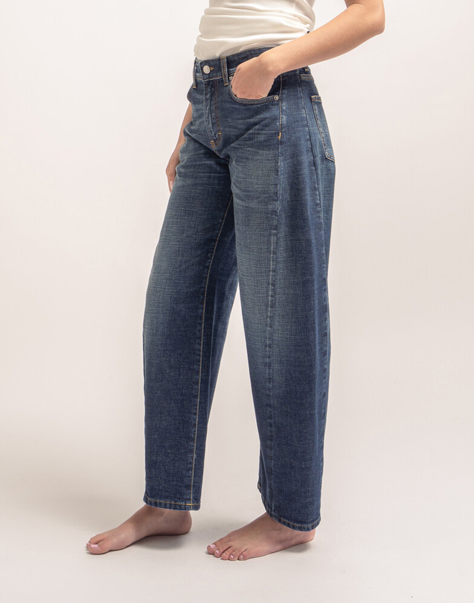 DEPARTMENT FIVE Jeans Cincity Curved in Denim Cross Blu Comfort
