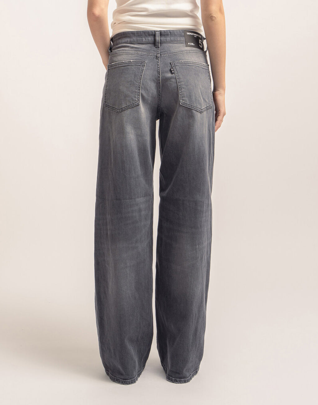 DEPARTMENT FIVE Pop Jeans a Gamba Ampia in Denim Stretch Nero