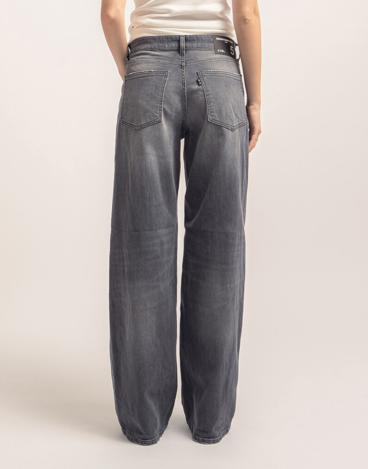 DEPARTMENT FIVE Pop Jeans a Gamba Ampia in Denim Stretch Nero